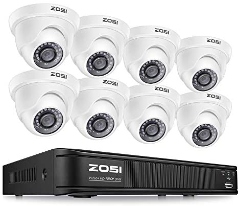 ZOSI Home Security Camera System, 8 Channel Surveillance DVR 1080p Weatherproof Dome Camera Home Security Systems Smart Home Advances