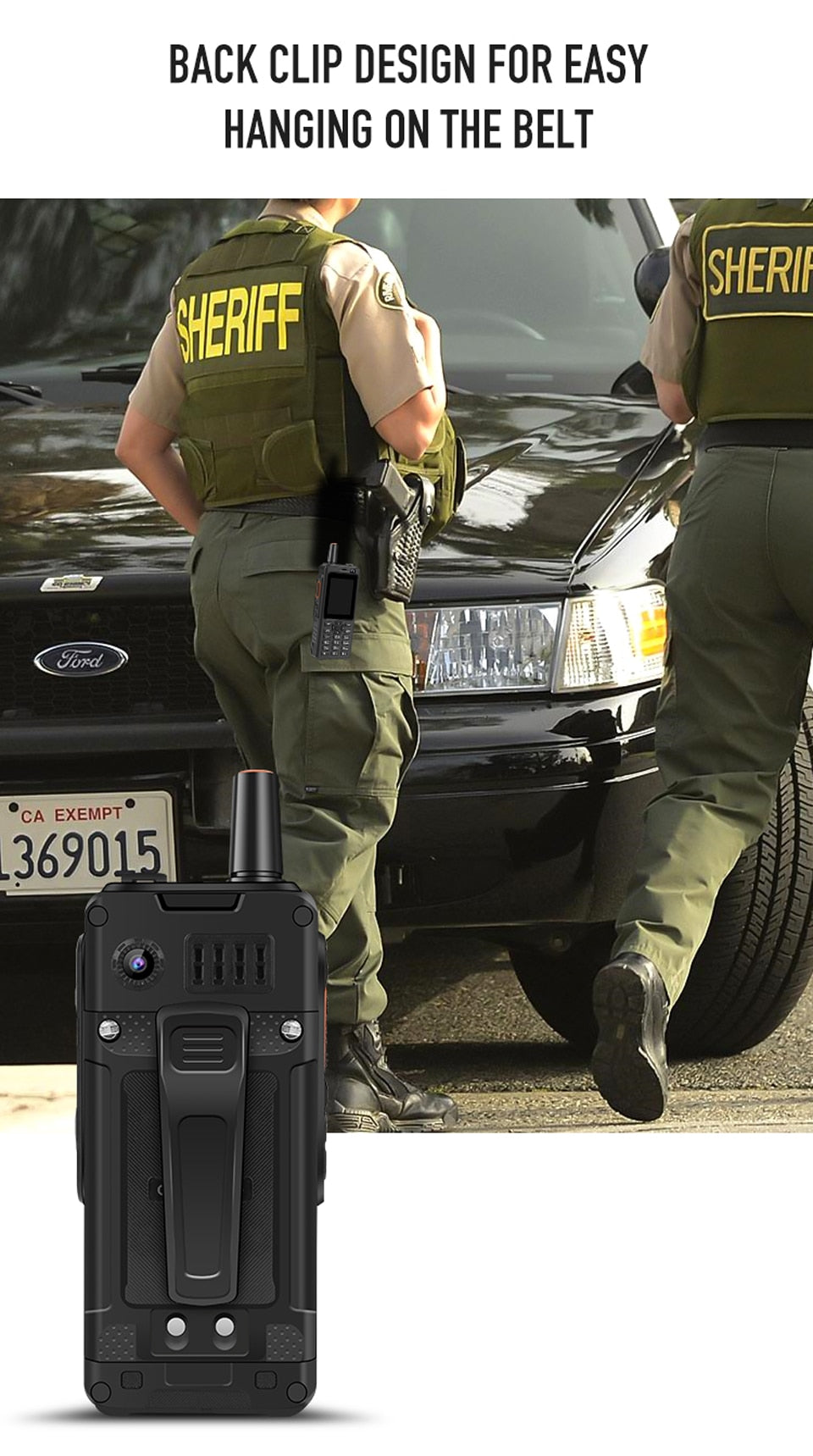 UNIWA Zello Walkie Talkie 4G Mobile Phone 4000mAh Waterproof Rugged 2.4'' Touch Screen