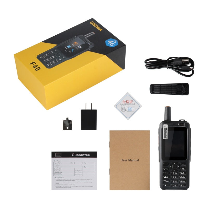 UNIWA Zello Walkie Talkie 4G Mobile Phone 4000mAh Waterproof Rugged 2.4'' Touch Screen