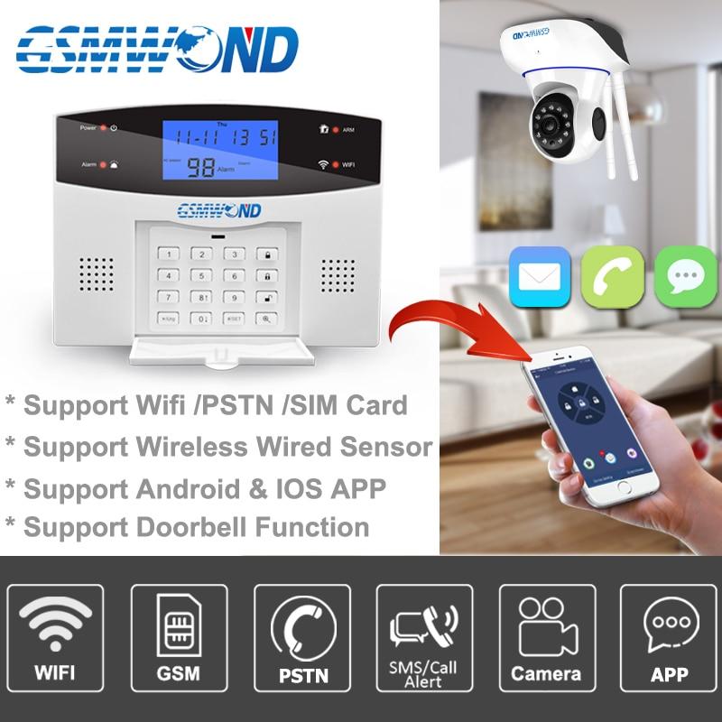 Wifi GSM PSTN Alarm System 433MHz Wireless Sensor Detector Automatic Dial Recording Home Security System Home Security Systems Smart Home Advances