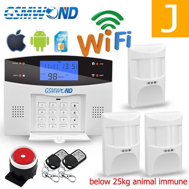 Wifi GSM PSTN Alarm System 433MHz Wireless Sensor Detector Automatic Dial Recording Home Security System Home Security Systems Smart Home Advances Type J English