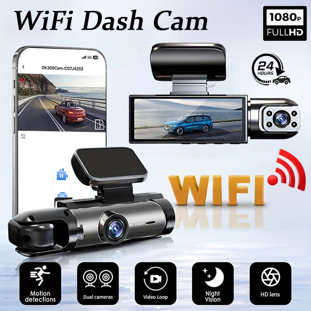 1080P WIFI Dual camera Dash Cam for cars,Front And Inside,car camera with IR Night Vision,Loop Recording,wide angle Car DVR Came - Smart Home Advances