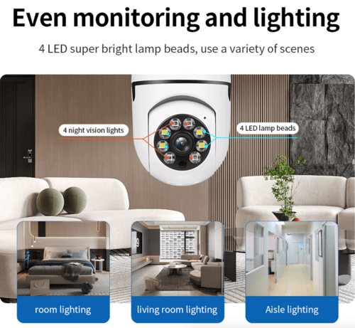 360° 1080P IP E27 Light Bulb Camera Wi - Fi IR Night Smart Home Wireless - Smart Home Advances