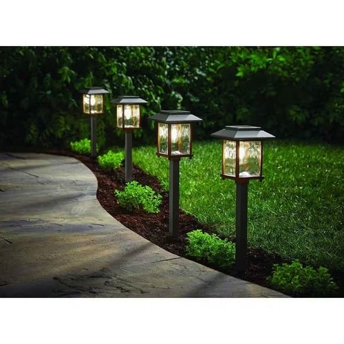 4 Pack - Bronze Gold Solar LED Light Set - Outdoor Path Yard Lighting - Smart Home Advances