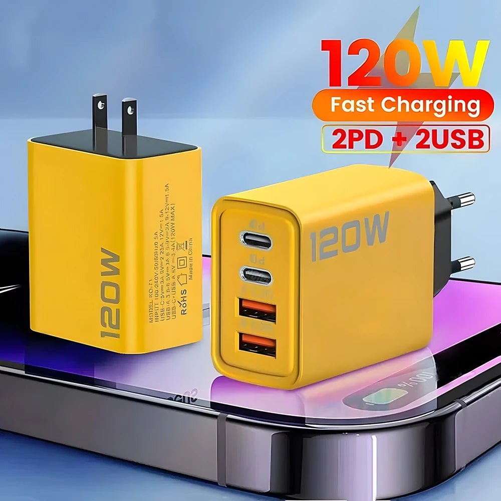 4 Ports USB C PD Charger Quick Charge 3.0 Type C USB Phone Chargers Fast Charging Adapter For iPhone 15 14 Samsung Xiaomi Huawei - Smart Home Advances