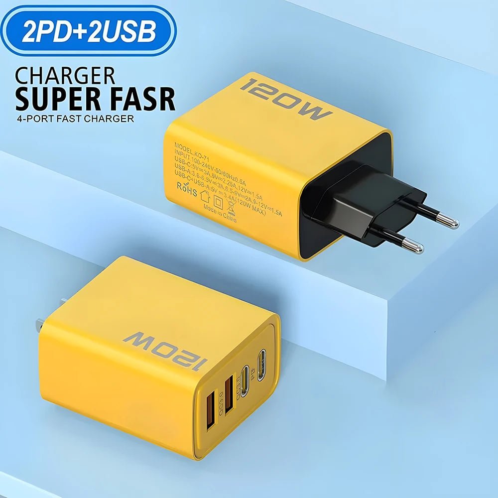 4 Ports USB C PD Charger Quick Charge 3.0 Type C USB Phone Chargers Fast Charging Adapter For iPhone 15 14 Samsung Xiaomi Huawei - Smart Home Advances