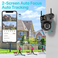 4K 8MP HD Wifi PTZ Camera Outdoor 4MP Dual Lens Dual Screen AI Auto Tracking IP Camera CCTV Audio Video Surveillance P2P iCSee - Smart Home Advances