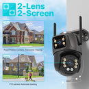 4K 8MP HD Wifi PTZ Camera Outdoor 4MP Dual Lens Dual Screen AI Auto Tracking IP Camera CCTV Audio Video Surveillance P2P iCSee - Smart Home Advances