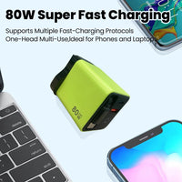 80W Super Fast Charge Type C USB Phone Charger With Telescopic USB C Cable For Iphone 16 15 Samsung Laptop With Light - Smart Home Advances