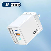 80W Super Fast Charge Type C USB Phone Charger With Telescopic USB C Cable For Iphone 16 15 Samsung Laptop With Light - Smart Home Advances