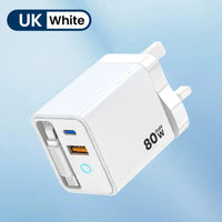 80W Super Fast Charge Type C USB Phone Charger With Telescopic USB C Cable For Iphone 16 15 Samsung Laptop With Light - Smart Home Advances