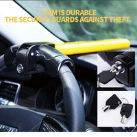Car Steering Wheel Lock Heavy Duty Stainless Lock Universal Anti - theft Car/Van Security Rotary Enhance Automobile Security - Smart Home Advances