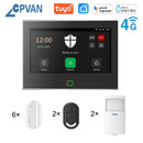 CPVAN Tuya smart Home Alarm System Wireless WiFi 4G 7 inch Home burglar Security Protection Alarm Kit Built - in 5000mAh Battery - Smart Home Advances