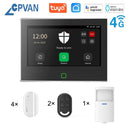 CPVAN Tuya smart Home Alarm System Wireless WiFi 4G 7 inch Home burglar Security Protection Alarm Kit Built - in 5000mAh Battery - Smart Home Advances