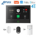 CPVAN Tuya smart Home Alarm System Wireless WiFi 4G 7 inch Home burglar Security Protection Alarm Kit Built - in 5000mAh Battery - Smart Home Advances