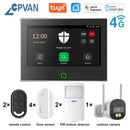 CPVAN Tuya smart Home Alarm System Wireless WiFi 4G 7 inch Home burglar Security Protection Alarm Kit Built - in 5000mAh Battery - Smart Home Advances