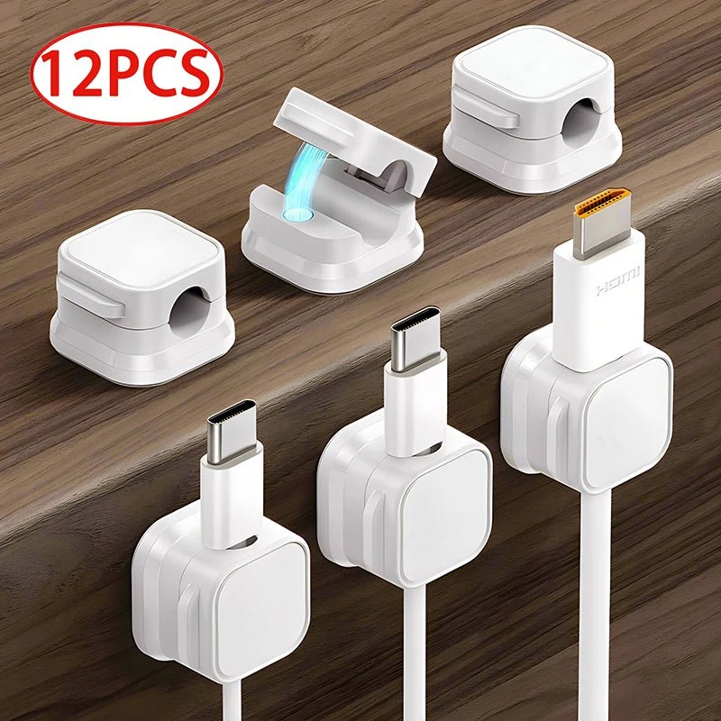 Magnetic Cable Clip Cable Holder Adhesive Wire Keeper Cord Cable Organizer for Home Office Under Desk Management - Smart Home Advances