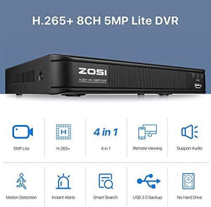 ZOSI Home Security Camera System, 8 Channel Surveillance DVR 1080p Weatherproof Dome Camera Home Security Systems Smart Home Advances 