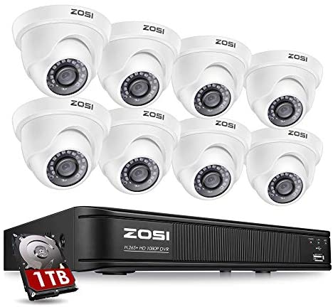 ZOSI Home Security Camera System, 8 Channel Surveillance DVR 1080p Weatherproof Dome Camera Home Security Systems Smart Home Advances 